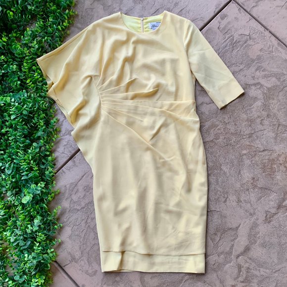 Vintage Dresses & Skirts - Miri NY • Vintage Pastel Yellow Pleated Dress